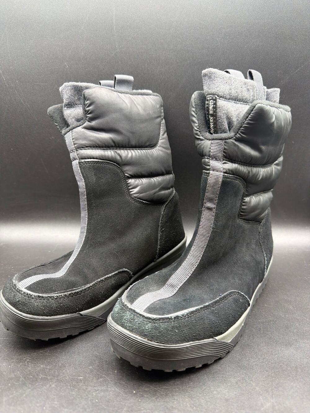 Lands’ End Women’s Black Insulated Winter Snow Boots Suede Waterproof US 7